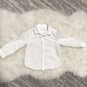 Zara white toddler button down shirt 18-24
